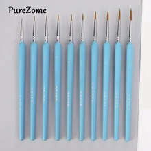 10Pcs/set Professional Wolf Hair Hook Line Pen Fine Painting Brush Pen Set Artist Watercolor Acrylic Paint Brush Art Drawing Sup