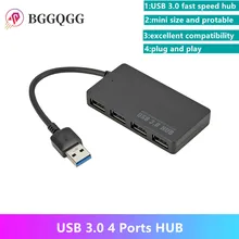 Cubo de alta velocidade ultra-fino do usb do cubo de 4 portas de bggqgg usb3.0 para o cubo 5gbps do divisor do computador do multi-dispositivo para o cubo de usb 3.0 das portas do pc 4