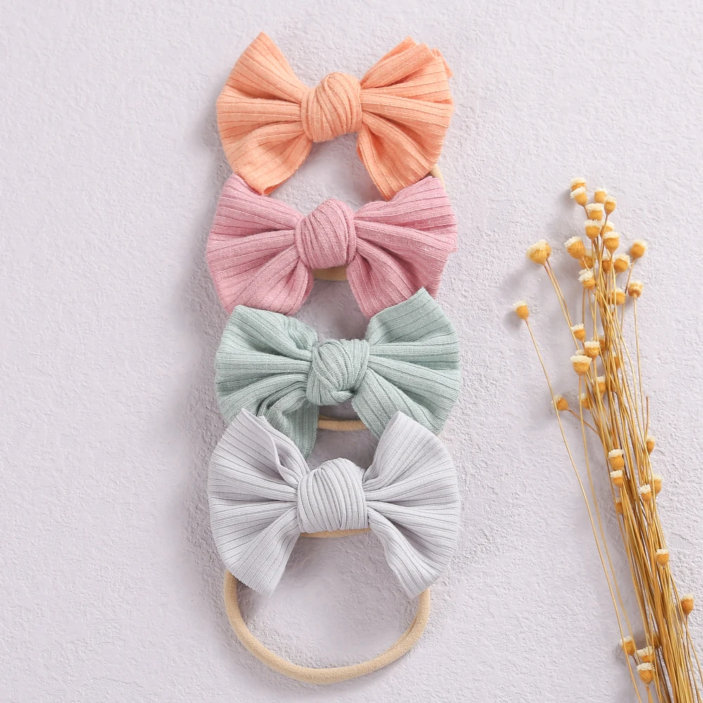 Детские нейлоновые повязки на голову 3 шт./компл. мягкая трикотажная лента для