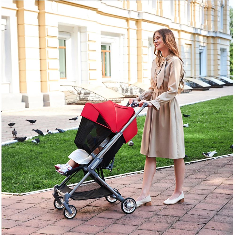 Portable Baby Stroller Lightweight Baby Pram Can Sit Can Lie Bassinet Infant Stroller