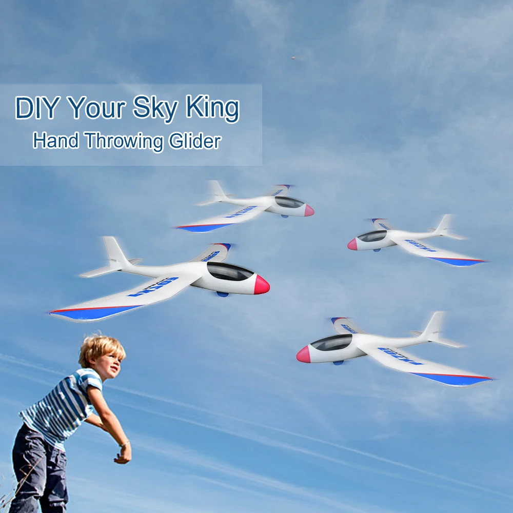 

FX-703 690mm Wingspan Hand Throwing Glider Fixed Wing with Sticker Racing RC Airplane Outdoor RC Aircraft DIY Drone