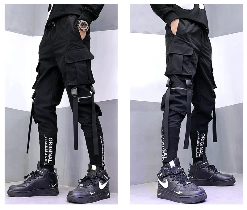 Cargo Pants Men Harajuku Japanese Fashion Jogging Military Techwear Running Streetwear Male Sports Suit Sweatpants Hip Hop Punk cargo jogger pants