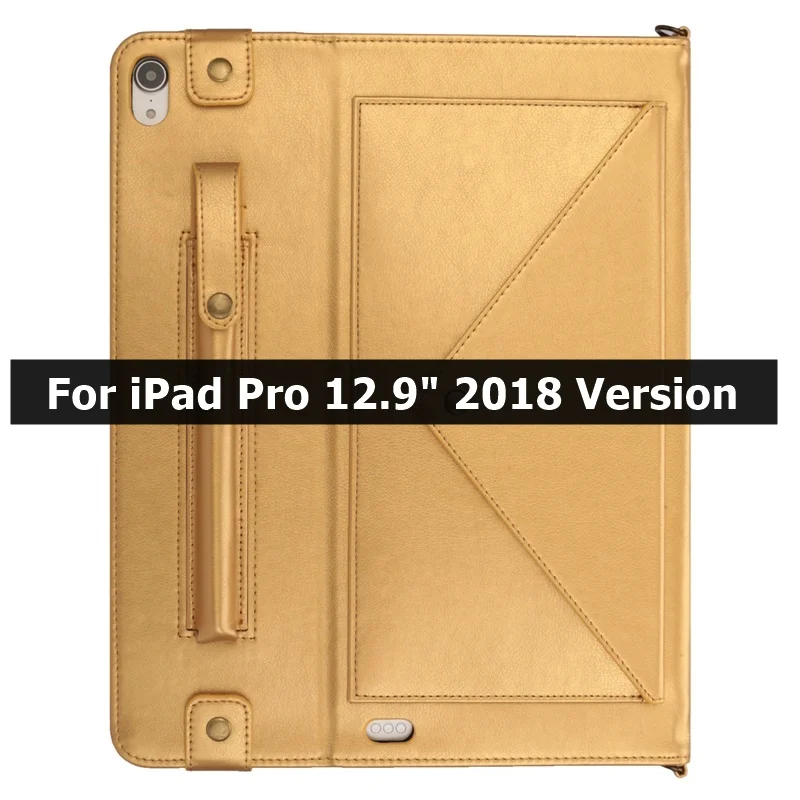 Чехол для iPad Pro 12,9 футляр держатель для карандашей смарт-кожаный Слот для карт сумка на ремне для iPad Pro 12," Чехол - Цвет: Gold B