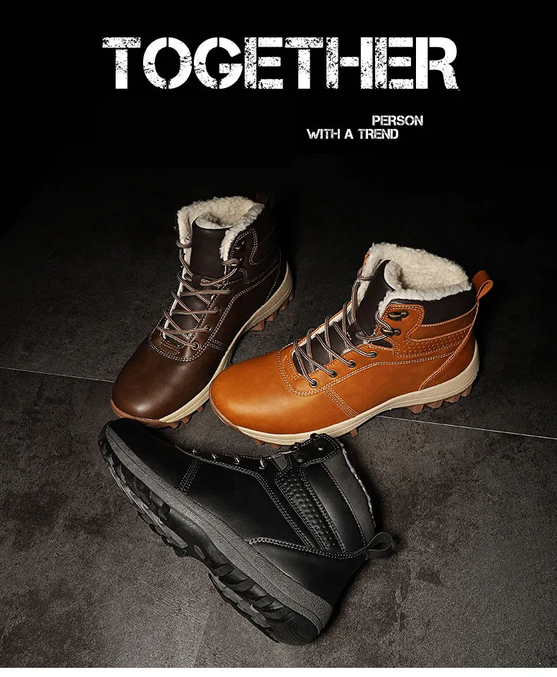 Зимние теплые мужские ботинки; мужские зимние ботинки из натуральной кожи на меху; водонепроницаемые рабочие ботильоны ручной работы; мужская обувь