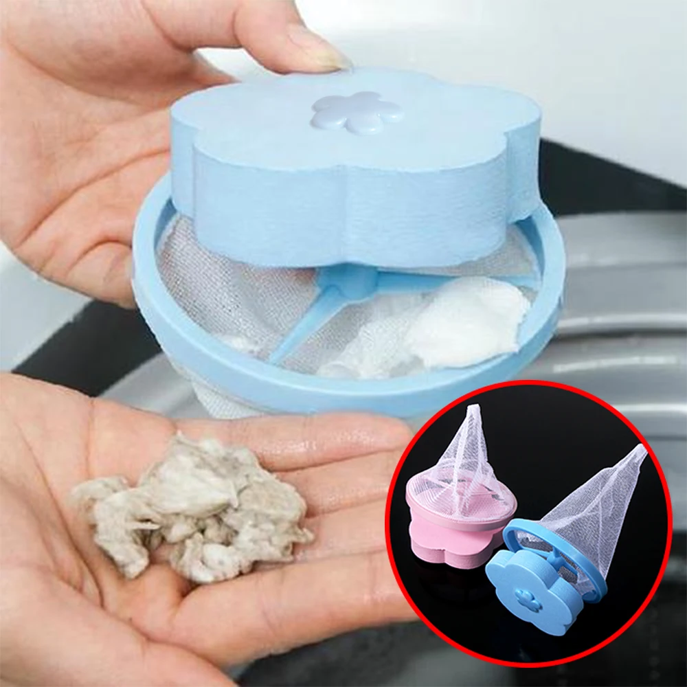 

1/2PCS Washing Machine Lint Filter Mesh Bag Fur Hair Catcher Laundry Balls Floating Ball Pouch Cleaning Tools