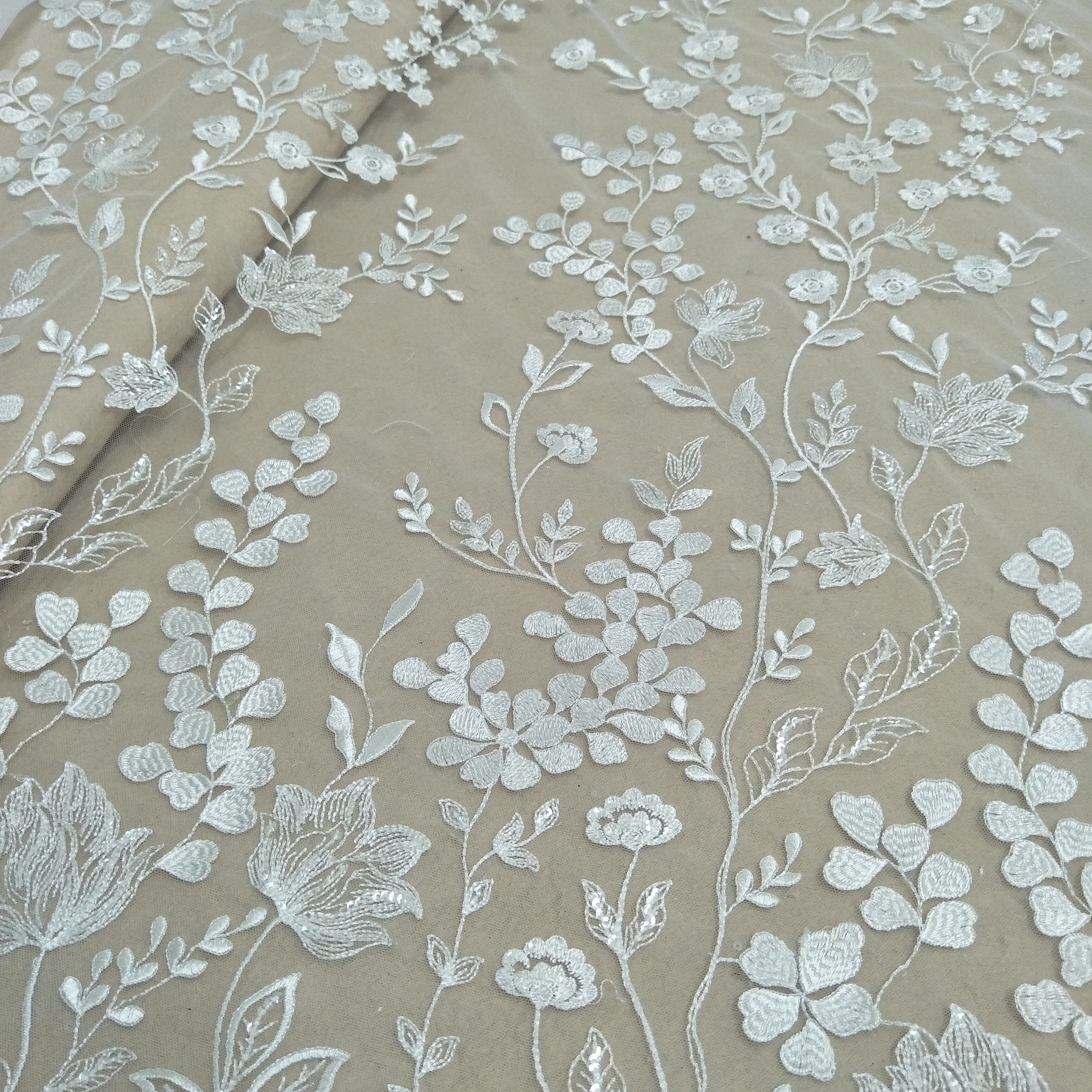 bridal wedding gown dress lace fabric 130cm width bridal lace fashion dress sell by yard sequins jacquard lace fabric,cotton voile lace fabric,lace trim fabric