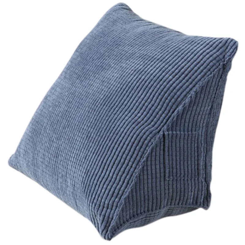 Подушка для чтения спинки клиновидная диванная подушка под спину поясничная Подушка кровать офисное кресло подушка для отдыха подушка для поддержки спины - Цвет: Blue
