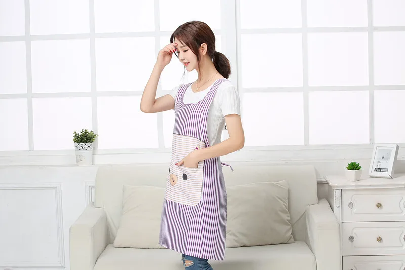 Korean-style Sleeveless Piggy Apron Strap H Type I-shaped Back Apron Fashion Household Kitchen Pure Cotton Apron Wholesale