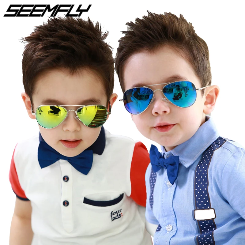 

Seemfly Fashion Kids Sunglasses Kids Piolt Children Boys Girls Sun Glasses Brand Design UV Protection Shades Oculos Gafas De Sol