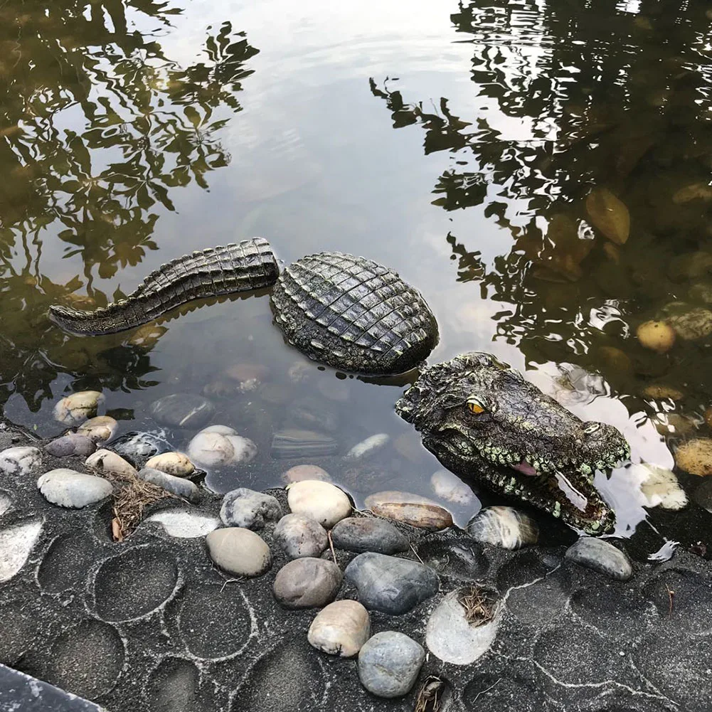 3 шт./компл. искусственный высокое качество плавающая смолы крокодилов для пруд для садовых прудов украшения P666