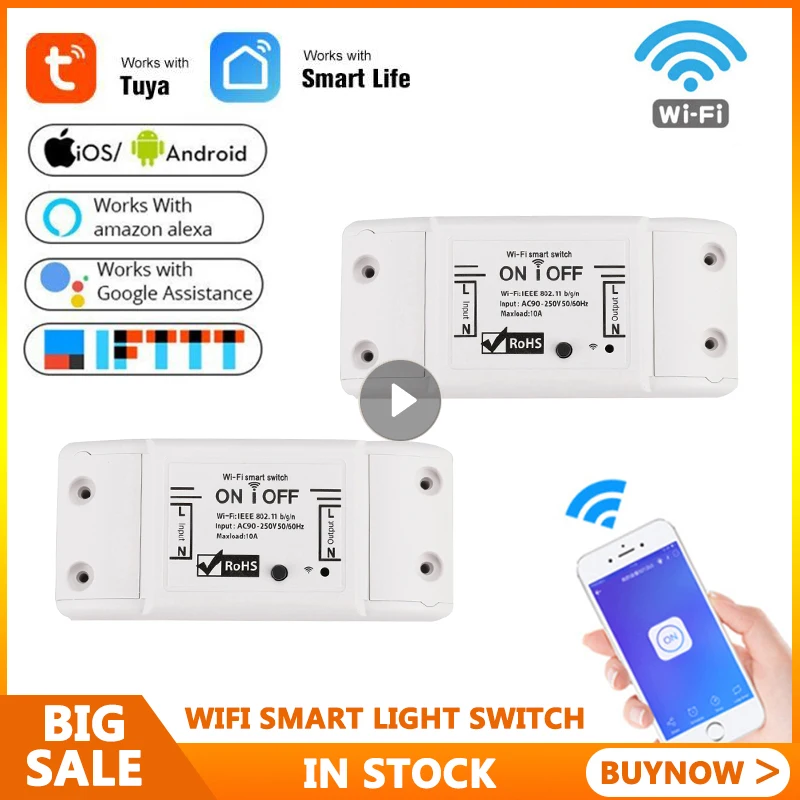 Настенный смарт-выключатель Tuya с таймером и голосовым управлением | Обустройство