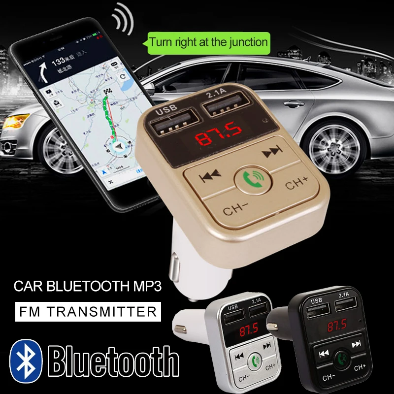 Автомобильный Bluetooth FM передатчик беспроводной Handsfree светодиодный MP3 плеер USB