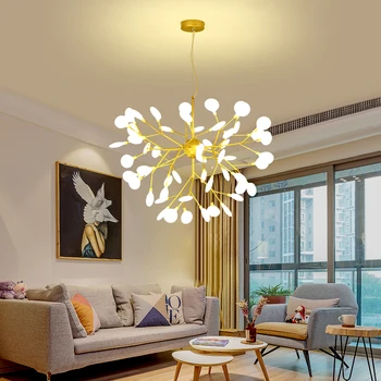 

LED Modern Firefly Chandelier Light Stylish Tree Branch Chandelier Lamp Decorative Ceiling Chandelies Hanging Led Lighting Iron