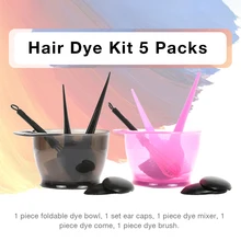 Набор для окрашивания волос, 5 шт., сделай сам, расческа для окрашивания волос, набор кистей, набор инструментов, окрашивающий краситель, миска, расческа, набор кистей с двумя головками