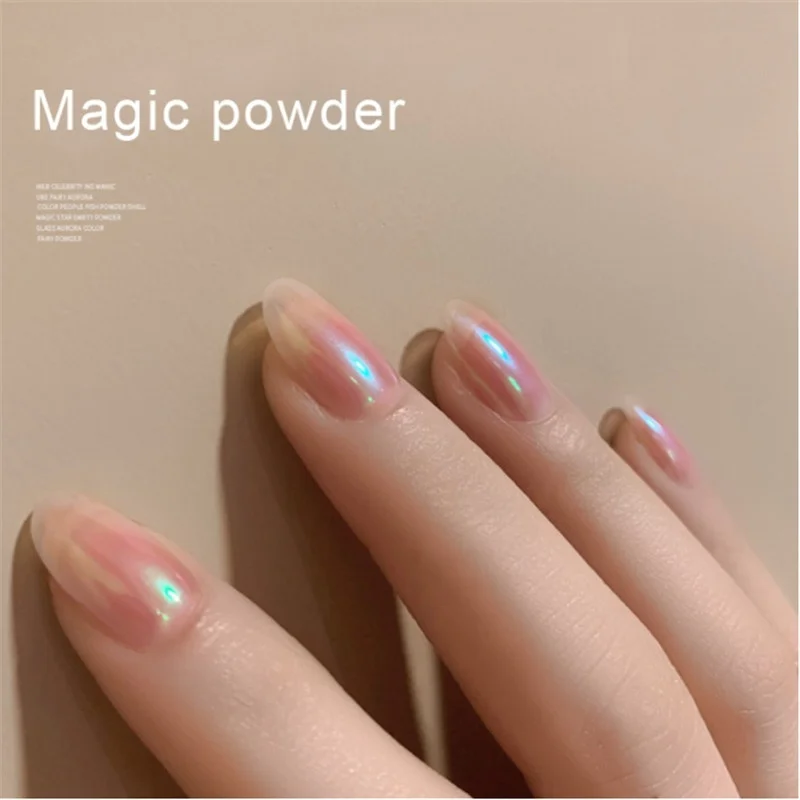 Aurora Opal AB Dipping Nail Powder Kits Mermaid Nail Art Glitter Powder Pigment Nail Trend Holo Mirror Powder Aurora Pigment
