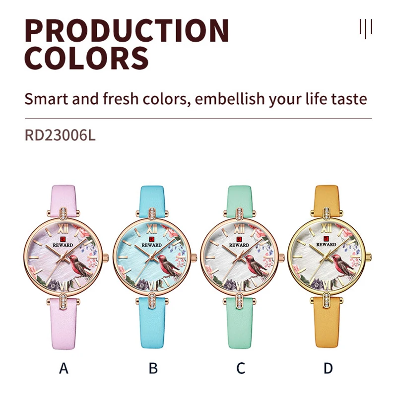 New Reward Casual Vintage Women Wristwatches Japanese Quartz Watch Cheap Ultra Thin Timepiece Leather Wrist Watches for Females