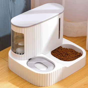 Pet Cat food bowl 3LDog Automatic Feeder with Dry Food Storage Cat Drinking Water bowl High Quality Safety Material pet supplies 2