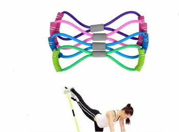 Newest Arrival 8 Shape Yoga Rally Strap Stretch Band Rope Latex Rubber Arm Resistance Fitness Exercise Pilates Yoga Gym 3