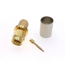 50 шт. SMA штекер обжимной RF разъем адаптера для RG5 RG6 5D-FB LMR300 Ecoflex 7 кабель