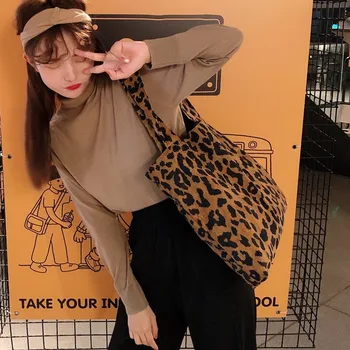 

ins leopard chic Korean corduroy shoulder canvas bag shopping bag women bag womens bags handbags purses and handbags