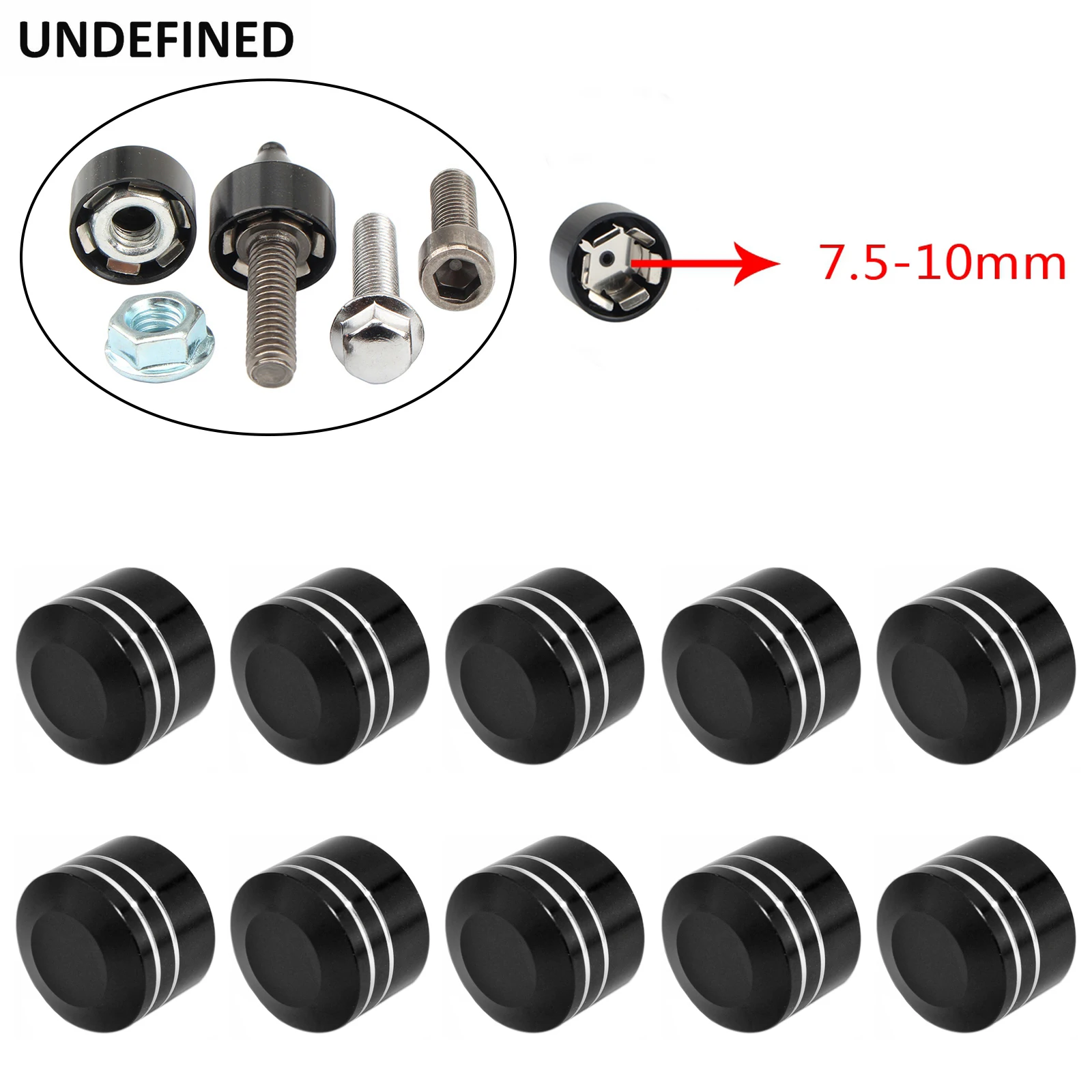 Motorcycle screw bolts cover caps Universal Inner Hole 7.5-10m 3/8" For Harley Honda Kawasaki Suzuki Custom