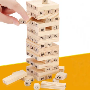 

48Pcs Wooden Tower Toy Stacker Extract Building Educational Wooden Toy Kid Baby Stacking Stack Up Learning Education Kids Baby