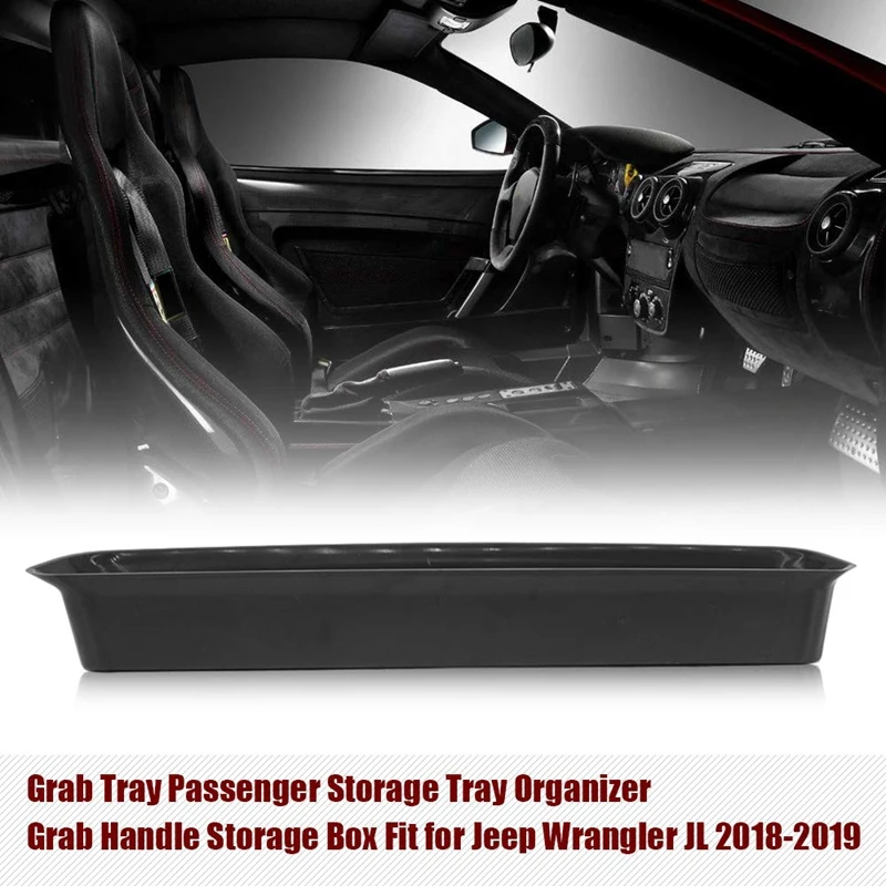 Center Console Organizer Tray ABS Armrest Storage Box with Insert Divider, Passenger Side Storage Organizer for- Jeep W