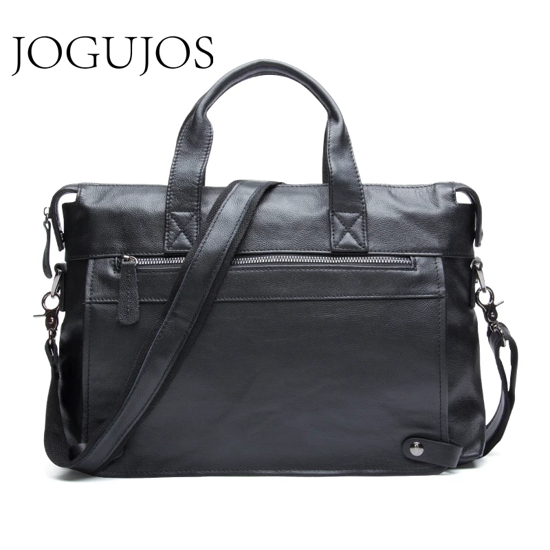 

JOGUJOS Genuine Leather Men's Briefcase Fashion Messenger Shoulder Bag Leather Briefcase Laptop Office Handbag Bags For Men