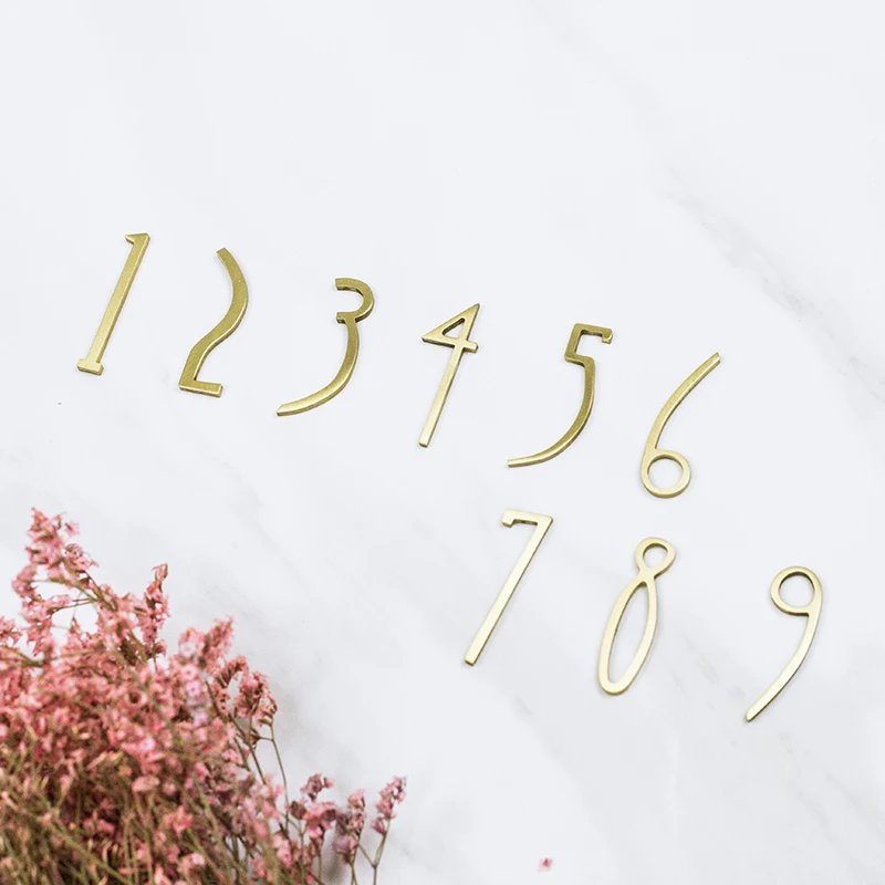 Латунные цифры сделай сам дверная пластина 5 см/7 см настенная наклейка напольный