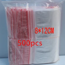 500 шт 8x12 см pe прозрачные дорожные Подарочные Упаковочные пакеты пластиковый пакет для ожерелья/ювелирных изделий diy заказной ziplock прозрачный самоуплотняющийся мешок