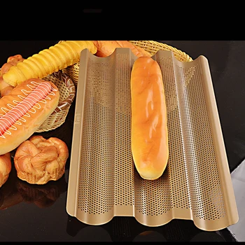 

1Pc Baguette Tray Nonstick Baguette Heat-resistant Heatproof French Baguette Bread Baking Tray Tray Sheet Grill Pad Mat