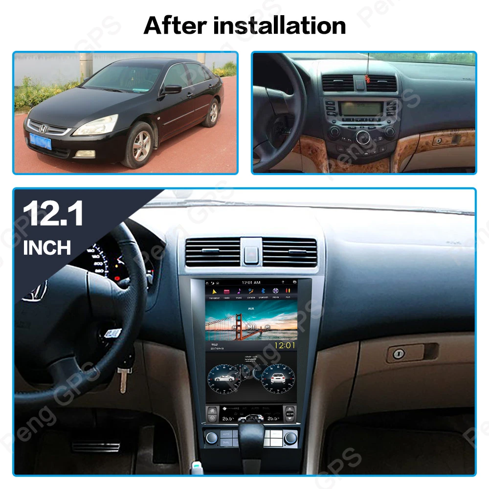 4+ 64G 6Core Android 8,1 gps навигация для Honda Accord 2003-2007 автомобильный стерео аудио плеер 1920*1080 12," вертикальный экран блок
