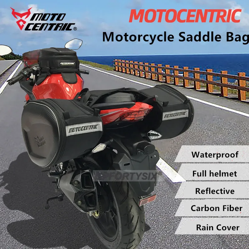 

Motocentric Carbon Fiber Motorcycle Saddle Bag Saddlebags Luggage Suitcase Motorbike Rear Seat Bag Saddle Bag Waterproof Cover