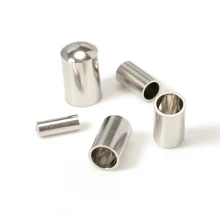 50pcs Stainless Steel Cord End Caps Fit 2/3/4/5mm Leather Rope For DIY Jewelry Making Accessories Thread Fastener Crimp Findings