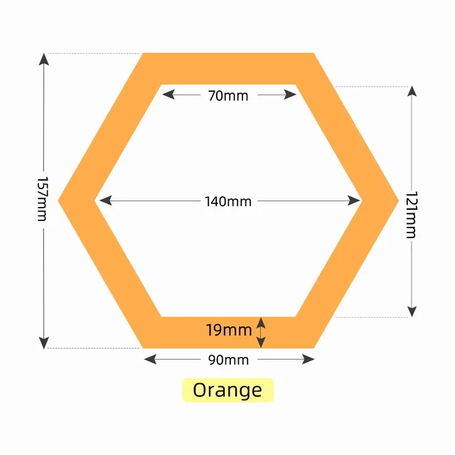 Красочный Магнитный из ЭВА(этиленвинилацетат) шестигранные фоторамки холодильник магнитный держатель для картин гостиная Свадебная вечеринка художественное украшение подарок - Цвет: orange large