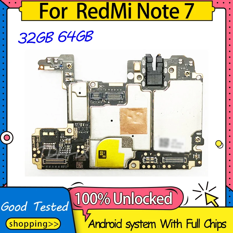 32 Гб 64 материнская плата для Redmi Note 7 логическая оригинальная глобальная версия хорошо разблокированная