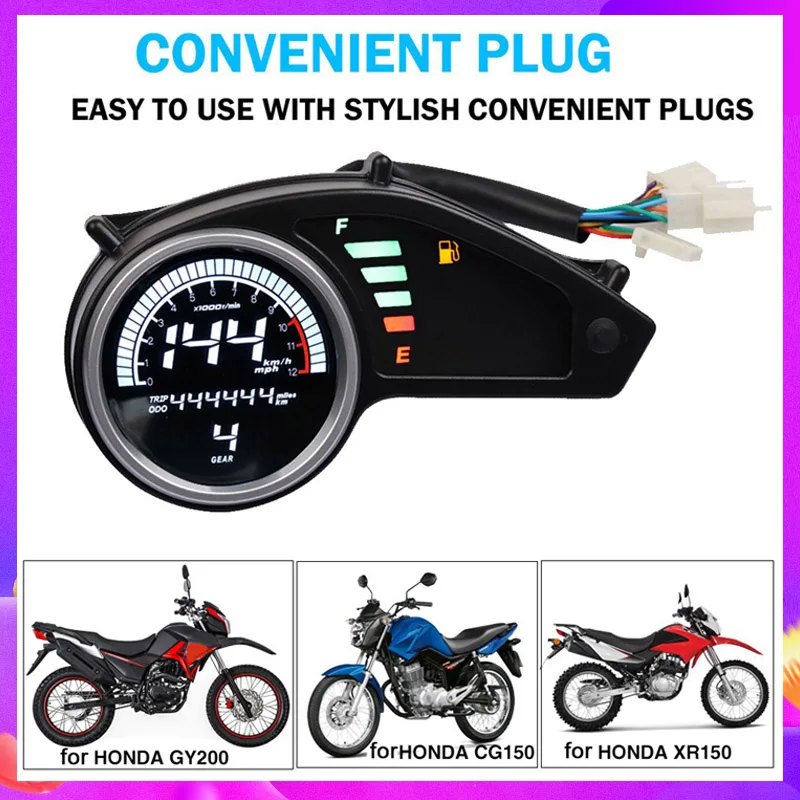 2021 Motorcycle Panel Speedometer Led Digital Odometer Motorbike Tachometer For Honda Offroad
