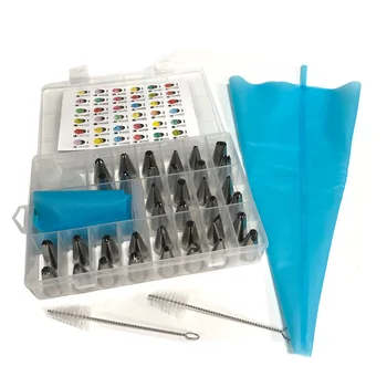 

Hot Selling 36 42 Pieces Decorating Nozzle TPU Decorating Pouch Cream Decorating Mouth Decorating Nozzle Cleaning Brush