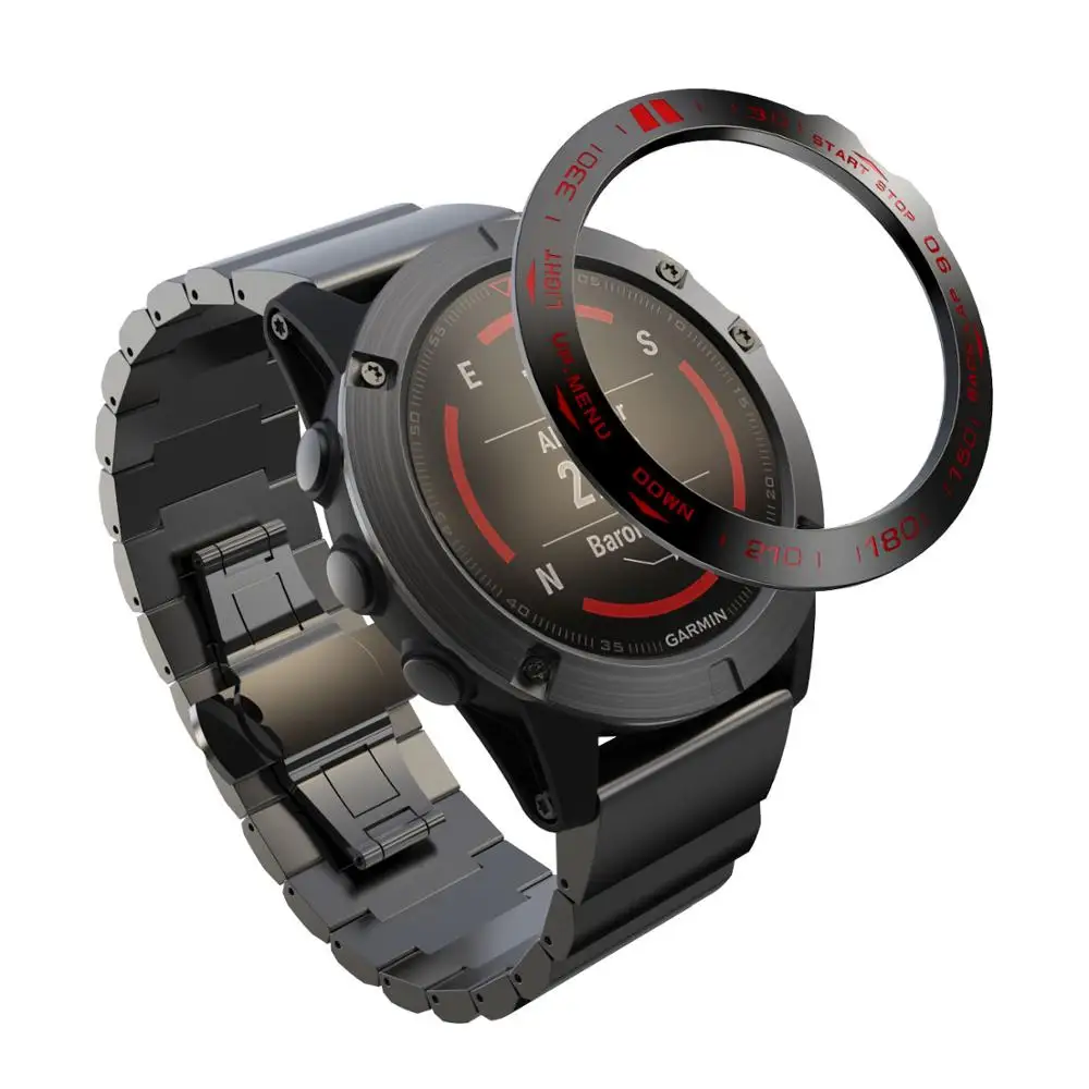 Металлический Чехол-рамка для Garmin Fenix 5/5X/3, Смарт-часы с циферблатом и кольцом, Стильный чехол, клейкая крышка, защита от царапин, кольцо