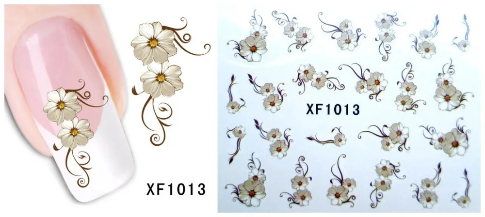 60 Sheets Chic Flower Different Designs DIY Decals Nails Art Water Transfer Printing Stickers For Nails Salon