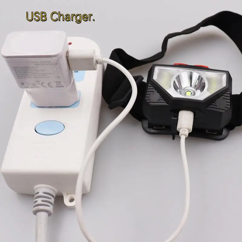 USB Rechargeable Portable Mini Headlamp Torch Flashlight Fishing Head lamp headlight + Have Built in Battery head flashlight cob headlamp