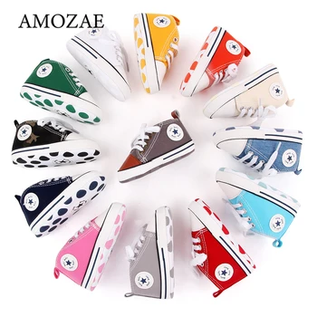 New Canvas Baby Sports Sneakers Shoes Newborn Baby Boys Girls First Walkers Shoes Infant Toddler Soft Sole Anti-slip Baby Shoes 1