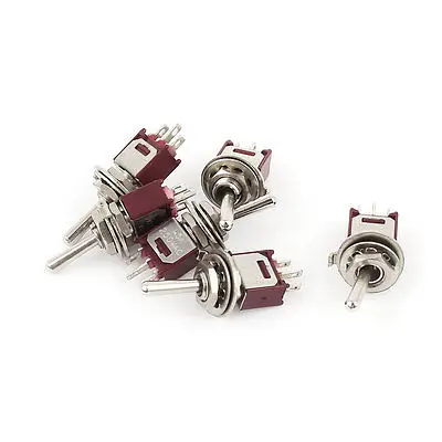 6 шт. AC 250V 1.5A SPDT 3 Pin ВКЛ/ВЫКЛ/ВКЛ. Защелкивающиеся переключатели управления