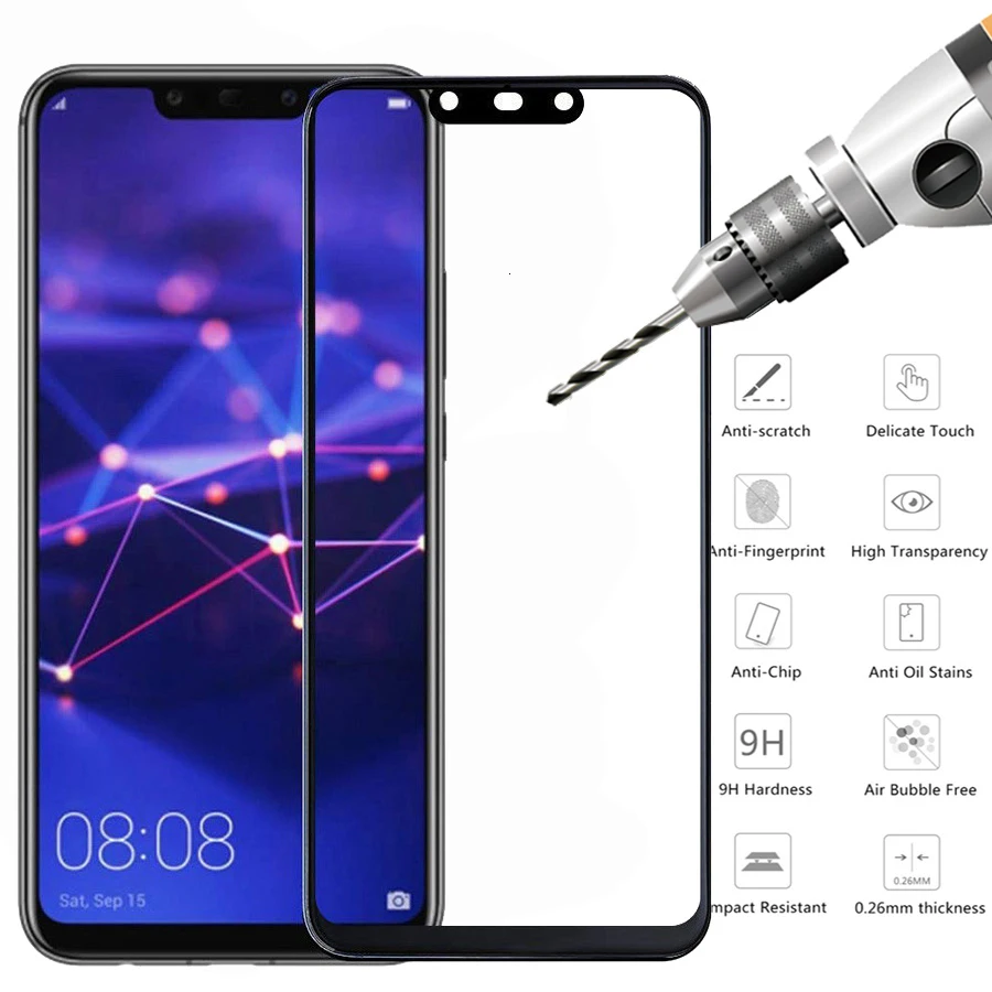 1000 шт полное покрытие из закаленного стекла для huawei P Smart Z P Smart Plus mate 30 20 Lite 10 Pro Защитная пленка для экрана