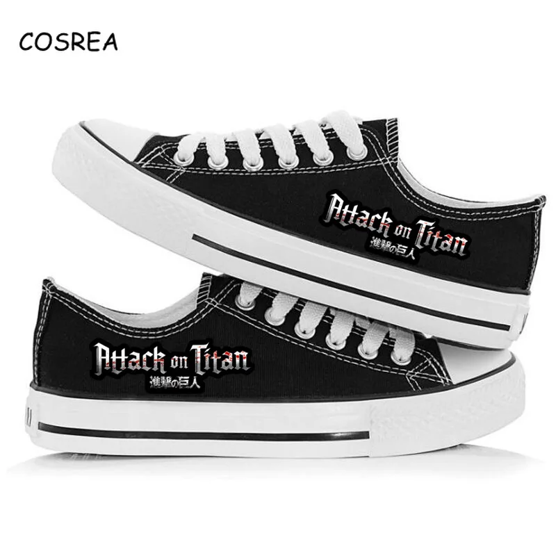 

Attack of Titans Cosplay Attack on Titan Shoes Unisex Canvas Shingeki No Kyojin Shoes Japanese Anime Print Shoe Mikasa Levi Eren