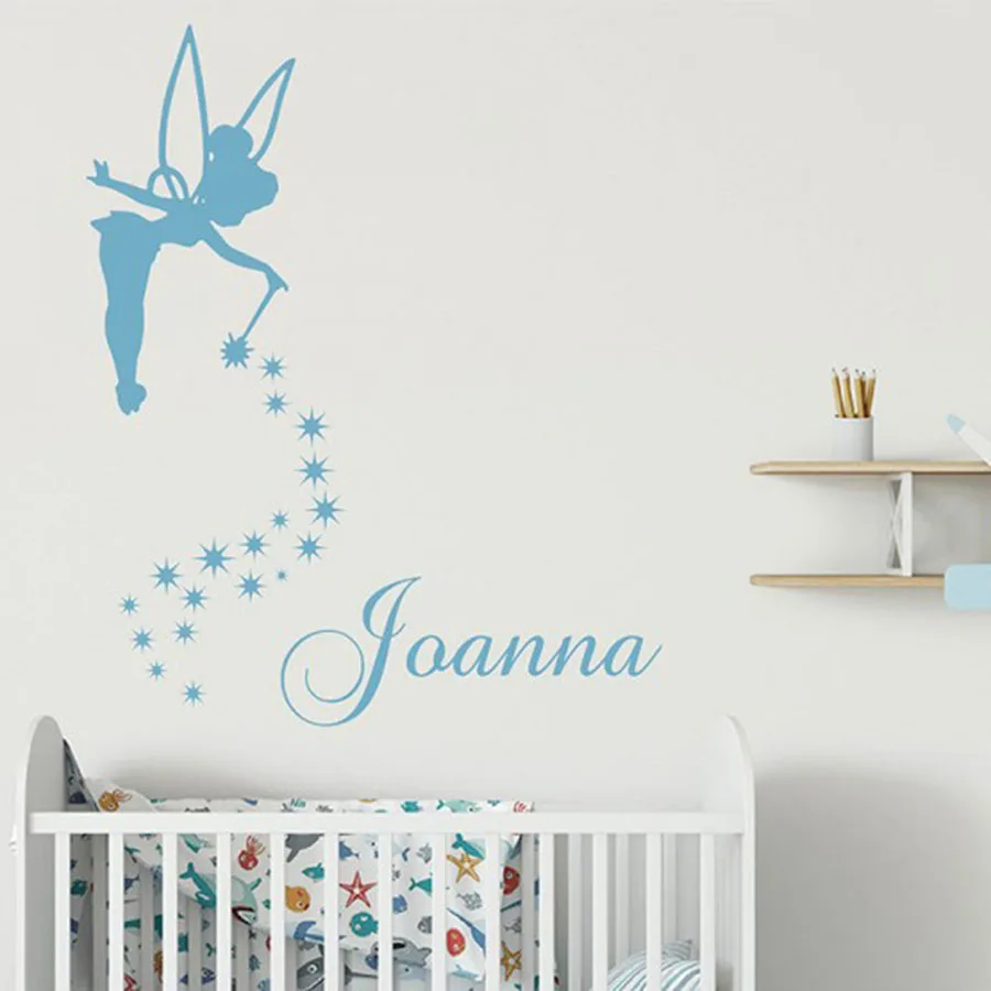 cheap Fairy Wall Decal With Personalized Custom Girls Name Vinyl Window Stickers Baby Girl Room Nursery Bedroom Interior Decor M998