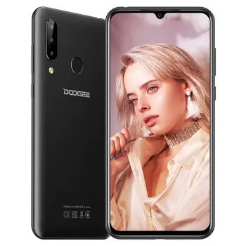 DOOGEE-N20 هاتف محمول بصمة 6.3 بوصة FHD+, 16MP كاميرا خلفية ثلاثية 64GB 4GB MT6763 ثماني النواة 4350mAh هاتف محمول LTE 7