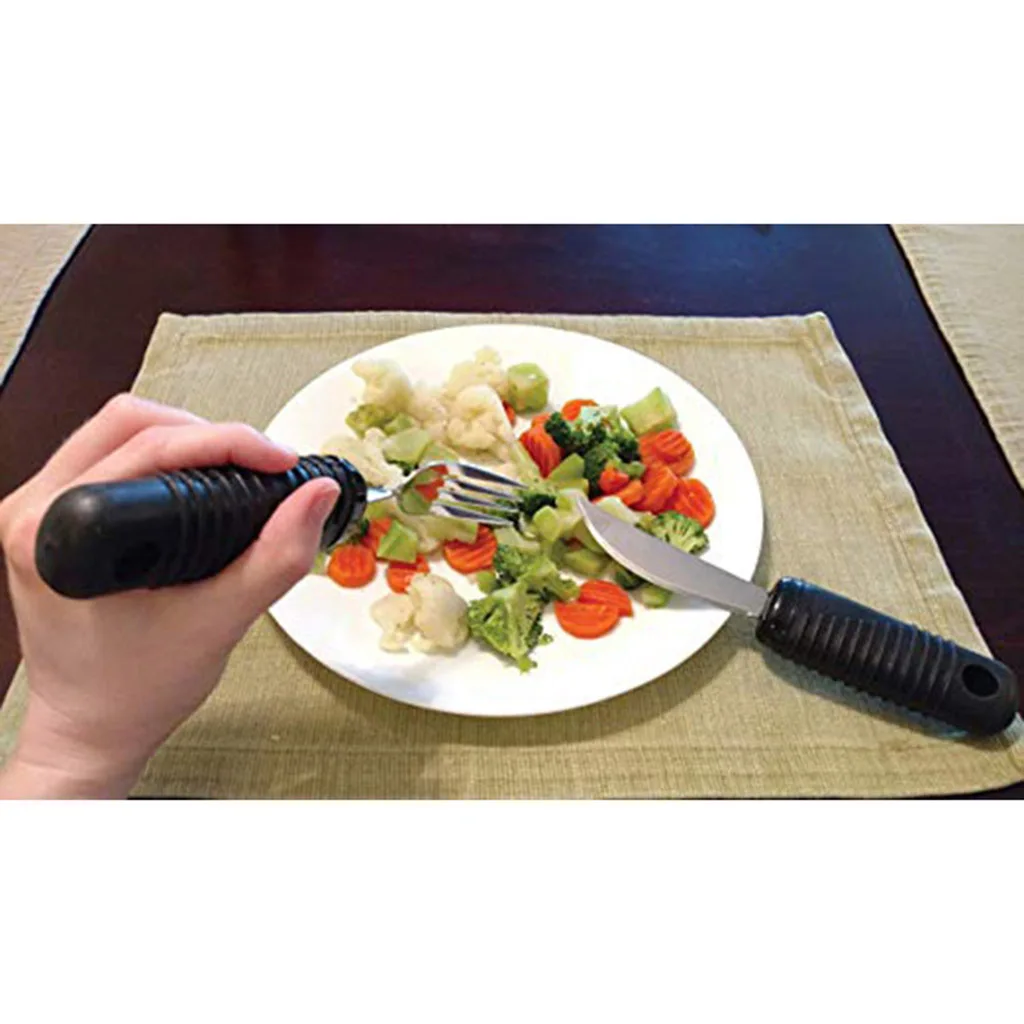 4pcs Portable Eating Aids Kit Classic Bendable Utensils Spoon Fork Eating Aids For Elderly Disability Patients Kids