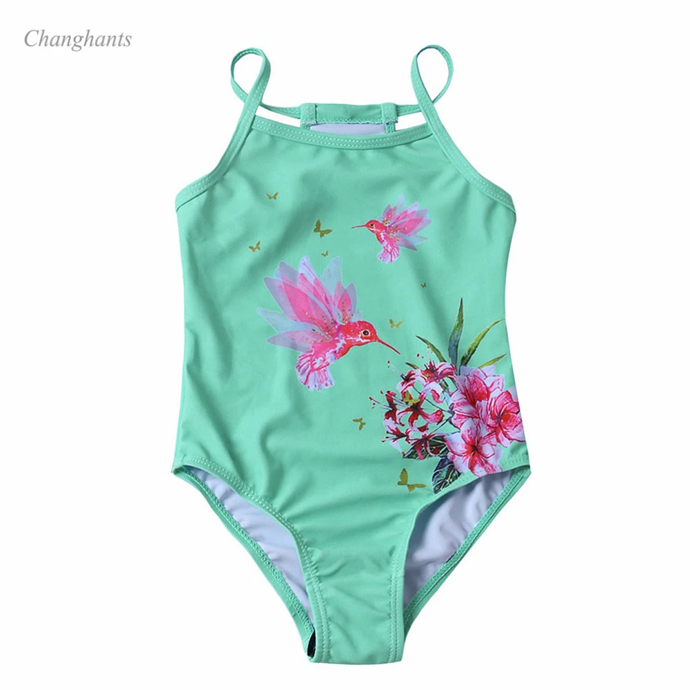 Слитный купальник для девочек зеленая купальная Одежда 1 8 лет детский пляжный