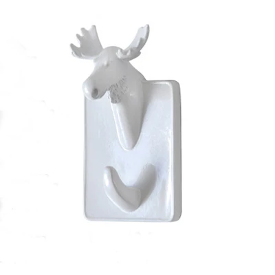 White Elk Настенный крючок-вешалка домашняя настенная голова животного стойка - Цвет: White Elk